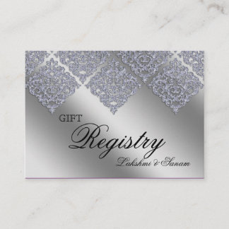 Damask Xmas Gift Registration Card Sparkone Begleitkarte