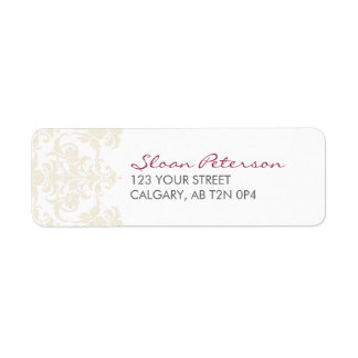 Damask Yellow Address Label