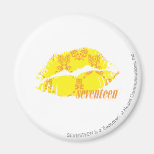 Damask Yellow-Orange Magnet