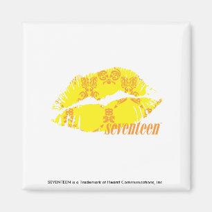 Damask Yellow-Orange Magnet