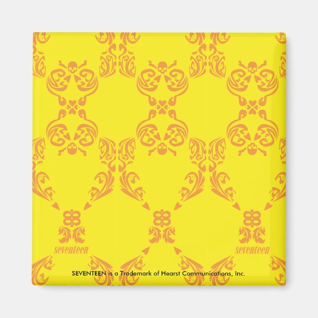 Damask Yellow-Orange Magnet (Vorne)