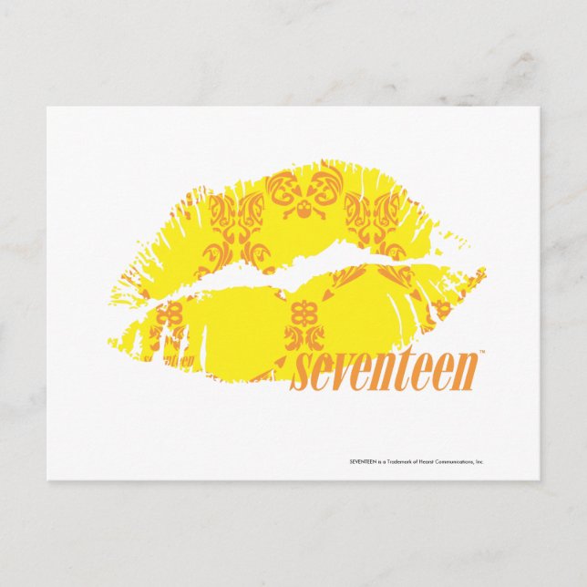 Damask Yellow-Orange Postkarte (Vorderseite)