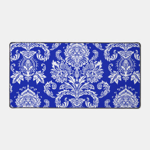 Damask Zaffre Blue Contemporary monochromatic Schreibtischunterlage
