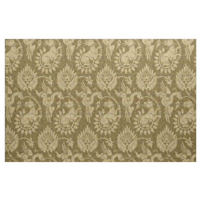 Damaske mit Flügelschlangen, gelb Stoff (Fat Quarter (45,7 x 55,9 cm))