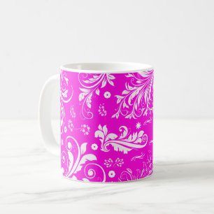 Damasketmuster, rosa Damaske, französische Damaske Kaffeetasse