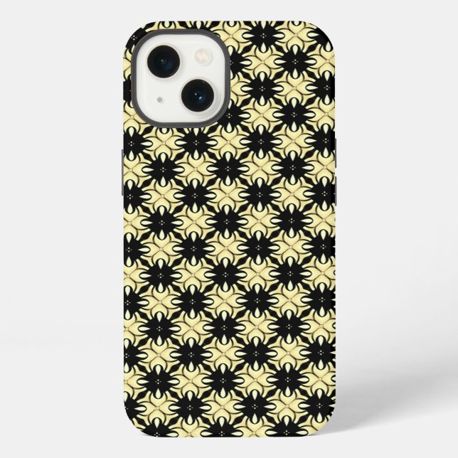 Damaskish Yellow Black Geometric Pattern iPhone 6 Hülle (Rückseite)