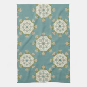 Damaskmuster mit abstrakten Elementen Küchentuch