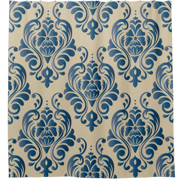 Damaskus nahtloses Muster von Blumenziern Duschvorhang (Vorderseite)