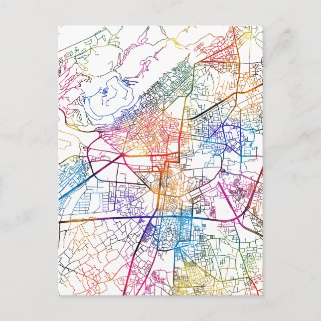 Damaskus Syria City Map Postkarte (Vorderseite)