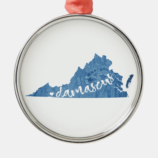 Damaskus, Virginia-Holzkörner Ornament Aus Metall (Vorne)