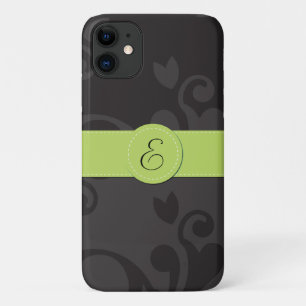 Damaskusmuster, Grau Damaske, Monogramm Case-Mate iPhone Hülle