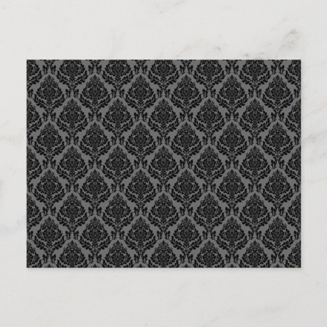 Damaskusmuster (grau & schwarz) postkarte (Vorderseite)