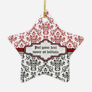 Damasmuster Schwarz-Weiß-Dekoration Keramikornament