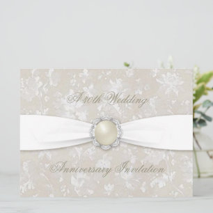Damast 30. Hochzeitstag Einladung