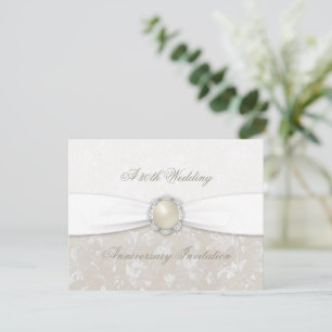 Damast 30. Hochzeitstag Einladung