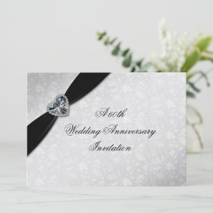 Damast 60. Hochzeitstag-Jubiläum Einladung