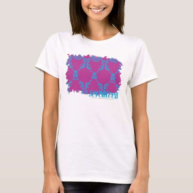 Damast Aqua-Lila 2 T-Shirt (Vorderseite)