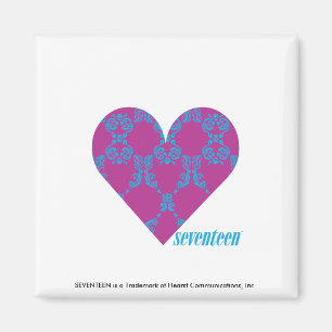 Damast Aqua-Lila 4 Magnet