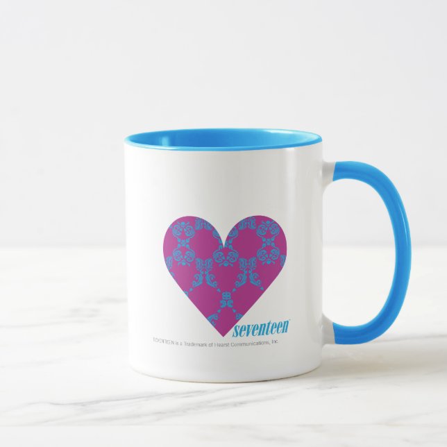 Damast Aqua-Lila 4 Tasse (Rechts)