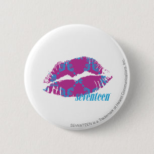 Damast Aqua-Lila Button