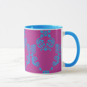 Damast Aqua-Lila Tasse