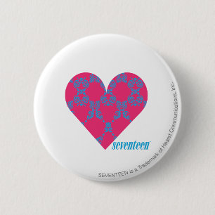 Damast Aqua-Magentarote 4 Button