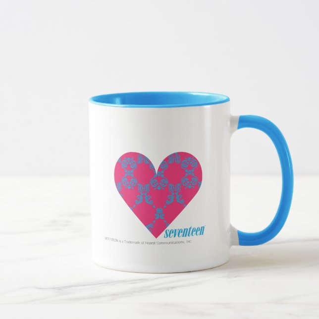 Damast Aqua-Magentarote 4 Tasse (Rechts)