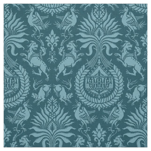 Damast aus dem 12. Jahrhundert mit Tieren Stoff (Muster)