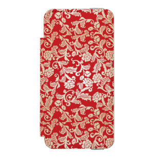 Damast-Blumenhintergrundmuster Incipio Watson™ iPhone 5 Geldbörsen Hülle