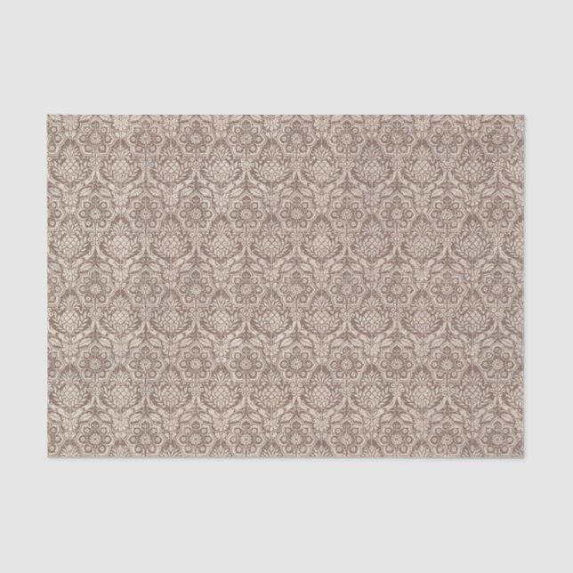 Damast-Brown-Muster Seidenpapier (Vorderseite)