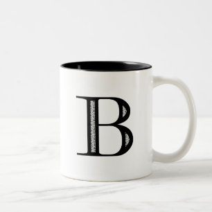 Damast-Buchstabe B - Schwarzes Zweifarbige Tasse