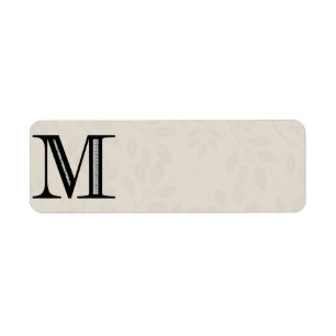 Damast-Buchstabe M - Schwarzes