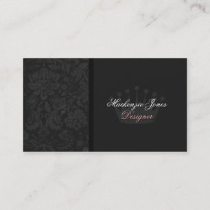 Damast-Chic-Visitenkarte des Mackenzies schwarze Visitenkarte