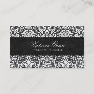 Damast-Chic-Visitenkarte Victorias schwarze graue Visitenkarte