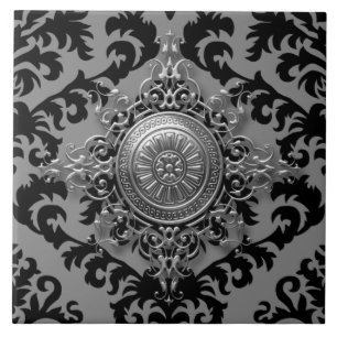 Damast-Design, Filigran-Medaillon Fliese