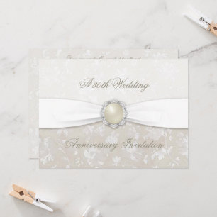 Damast-Einladung zur 30. Hochzeitstag-Feier Einladung
