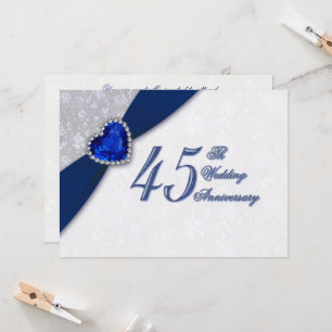 Damast-Einladung zur 45. Hochzeitstag-Feier Einladung