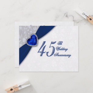 Damast-Einladung zur 45. Hochzeitstag-Feier Einladung