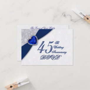 Damast-Einladung zur 45. Hochzeitstag-Feier Einladung