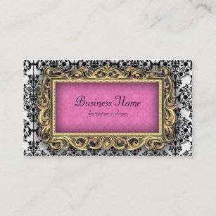 Damast-extravagante rosa barocke Geschäfts-Karten Visitenkarte