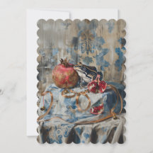 Damast - Flache Einladung Größe: 12,7 cm x 17,8 cm