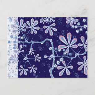 Damast-Frostblumen-Postkarte Postkarte