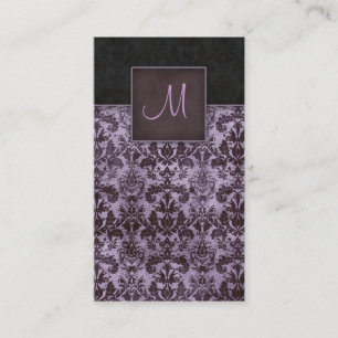 Damast-Geschäfts-Karten-Innenarchitektur 5 lila Visitenkarte