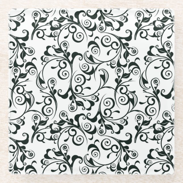 Damast Glasuntersetzer (Vorderseite)