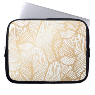Damast-Goldblumenmuster Laptopschutzhülle