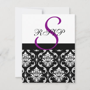 Damast-Hochzeit UAWG Karten lila