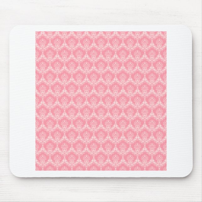 Damast in Rosa Mousepad (Vorne)