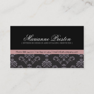 Damast-Innenarchitekt-Visitenkarte Visitenkarte