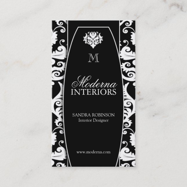 Damast-Innenarchitekt-Visitenkarten Visitenkarte (Vorderseite)