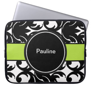 Damast-Laptop Sleeves Monogramm